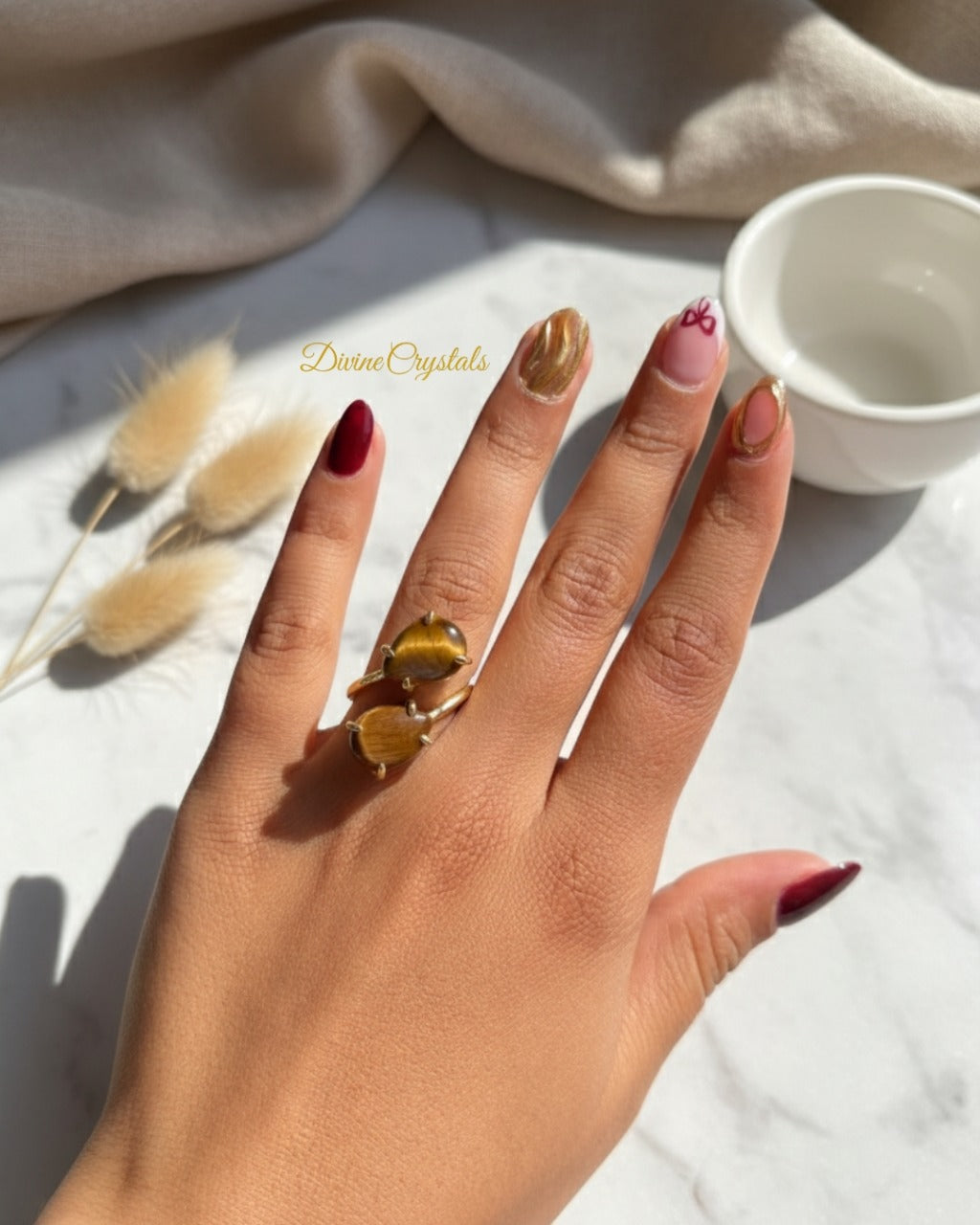 Double Stone Crystal Rings