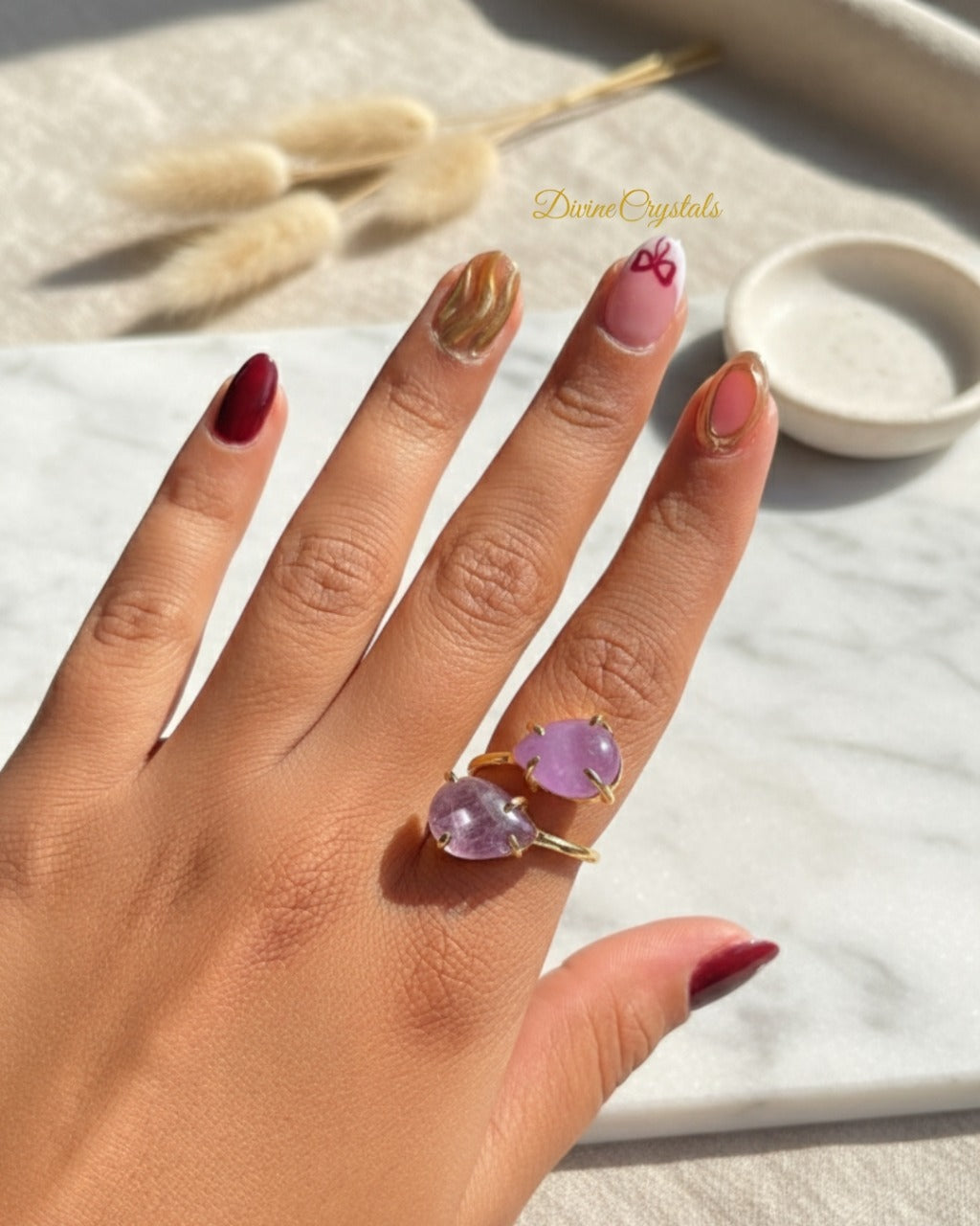 Double Stone Crystal Rings