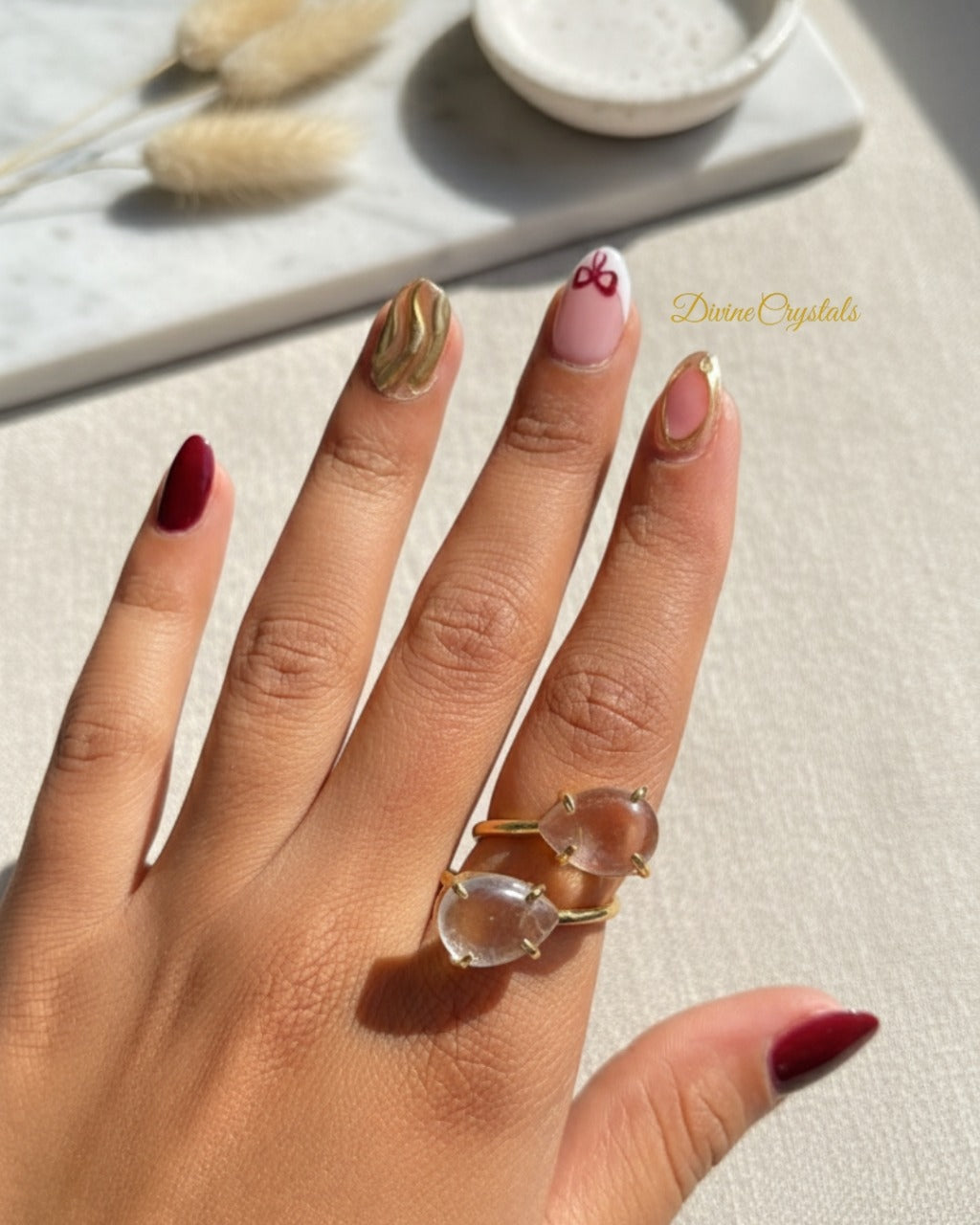 Double Stone Crystal Rings