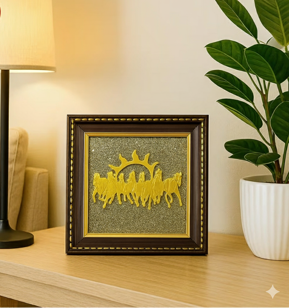 Pyrite Frame with 7 Horses