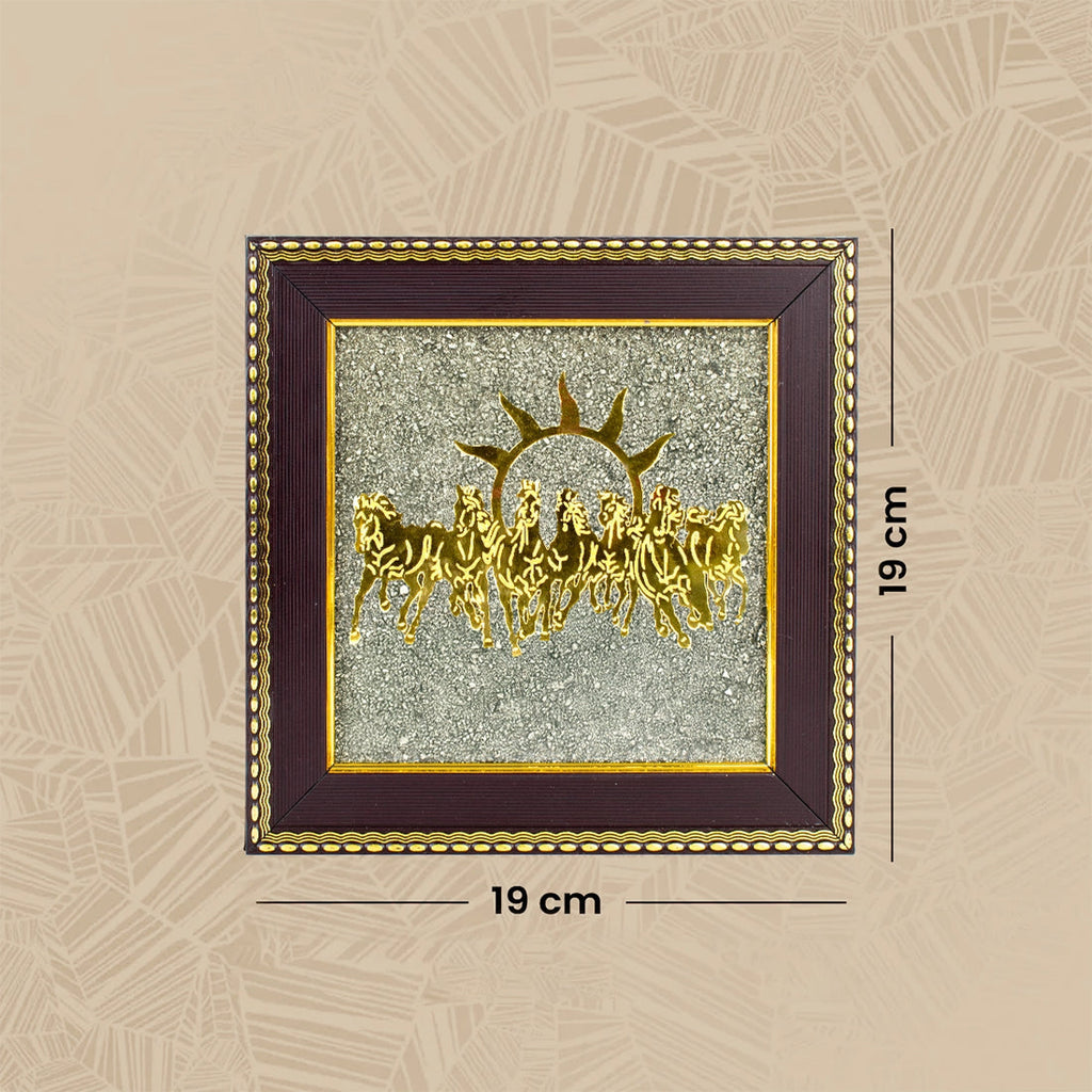 Pyrite Frame with 7 Horses