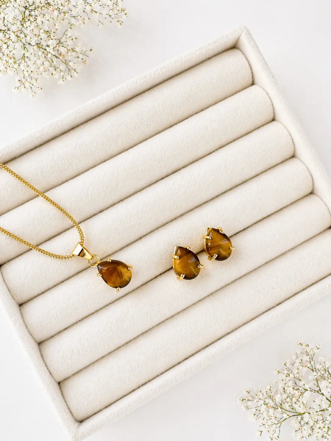 Crystal Oval Pendant set