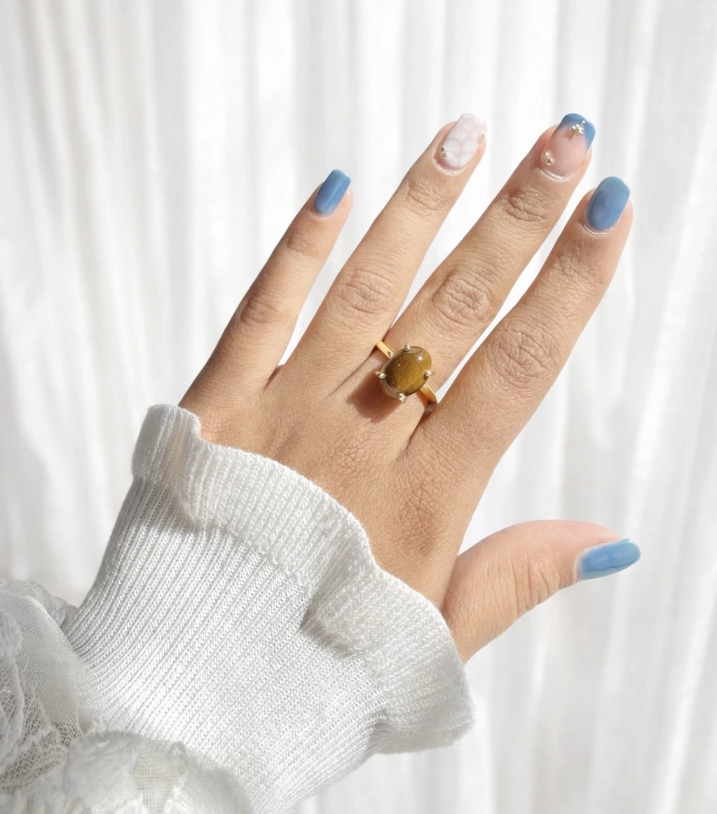 Oval Crystal Rings