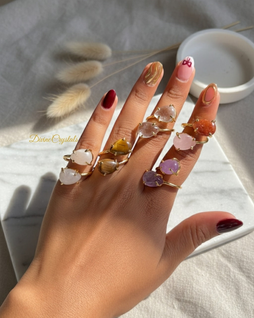 Double Stone Crystal Rings