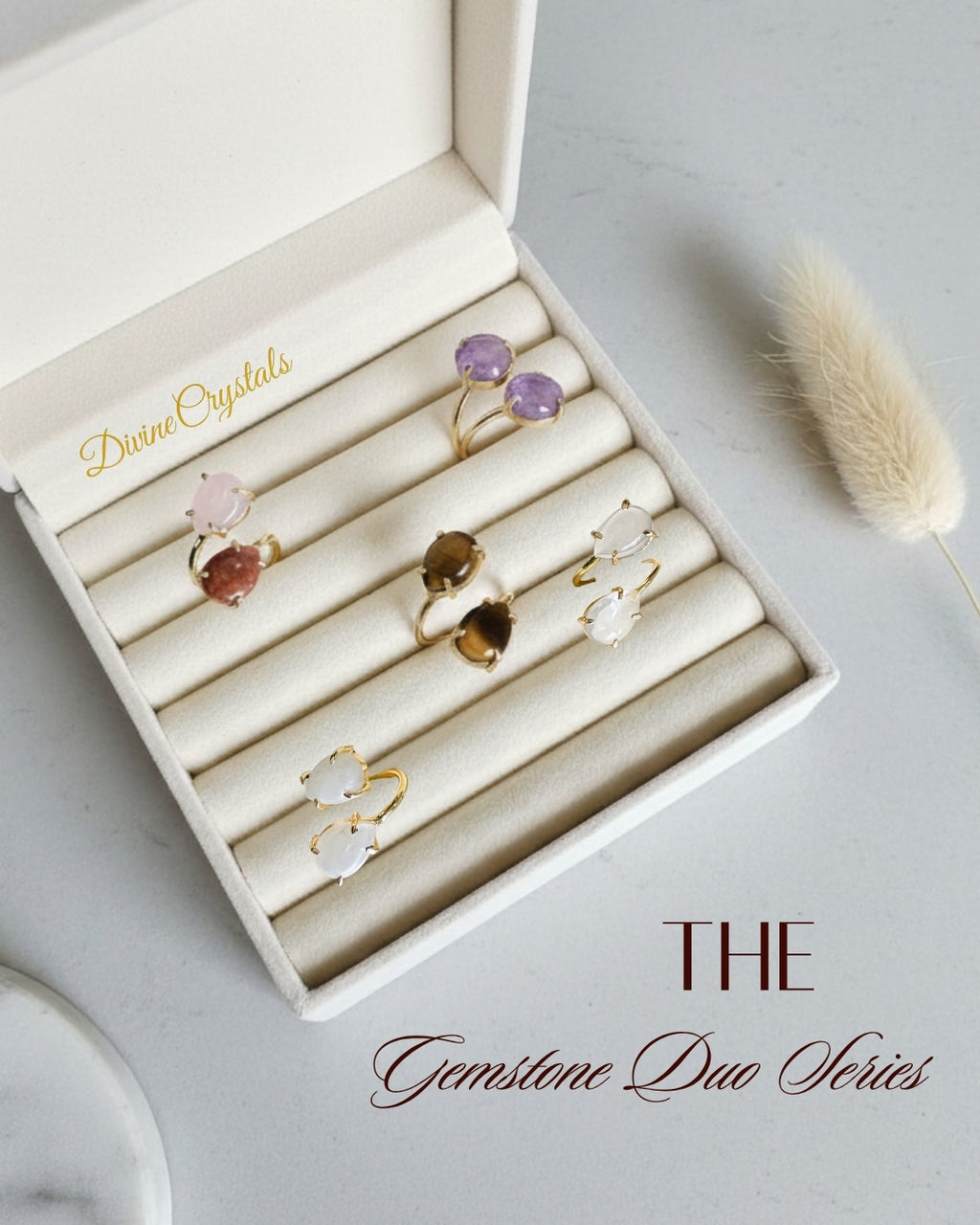 Double Stone Crystal Rings