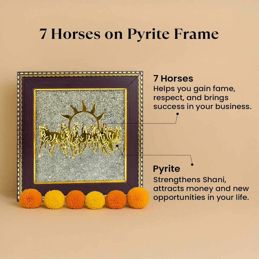 Pyrite Frame with 7 Horses