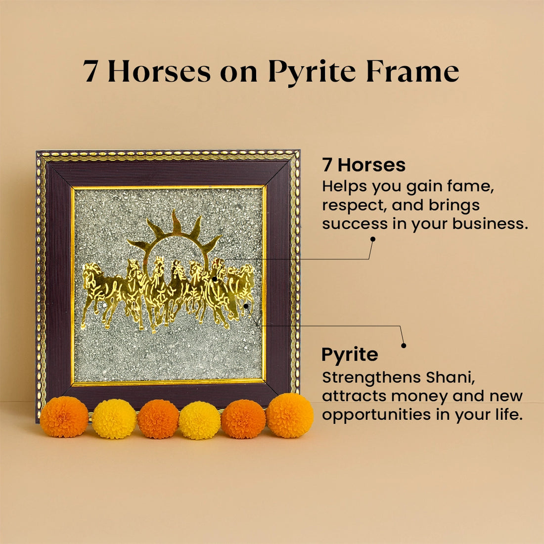 Pyrite Frame with 7 Horses